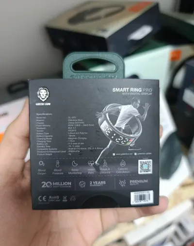 Умное кольцо Green Lion Smart Ring Pro With Digital Display 11, черный