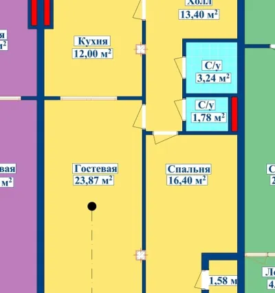 2-комн. квартира, 16 этаж, 72 м², Сомонӣ