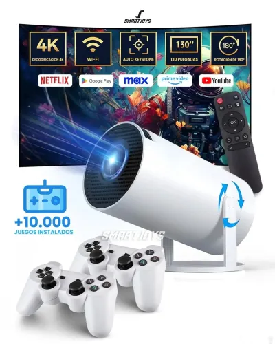 Смарт проектор - игровая консоль с джойстиками X10 Plus 4K