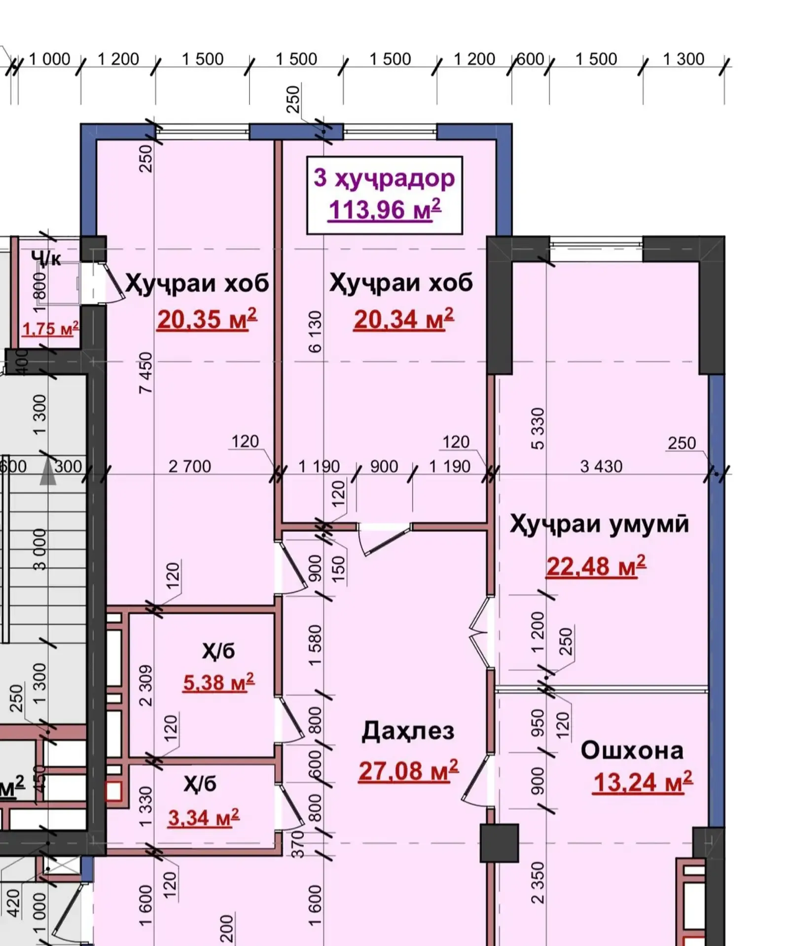 3-комн. квартира, 10 этаж, 114 м², Шохмансур, Мактаби 20, роддом 2