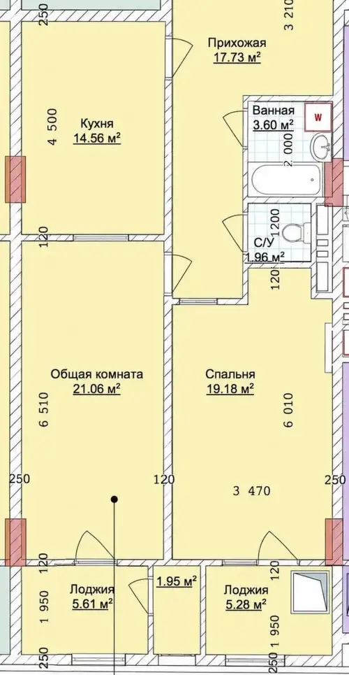 2-комн. квартира, 13 этаж, 91 м², Сино