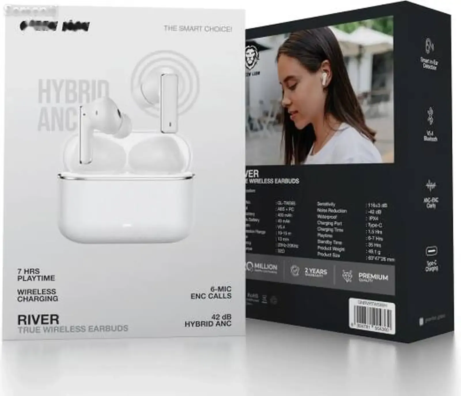 Беспроводные наушники Green Lion River True Wireless Earbuds белый