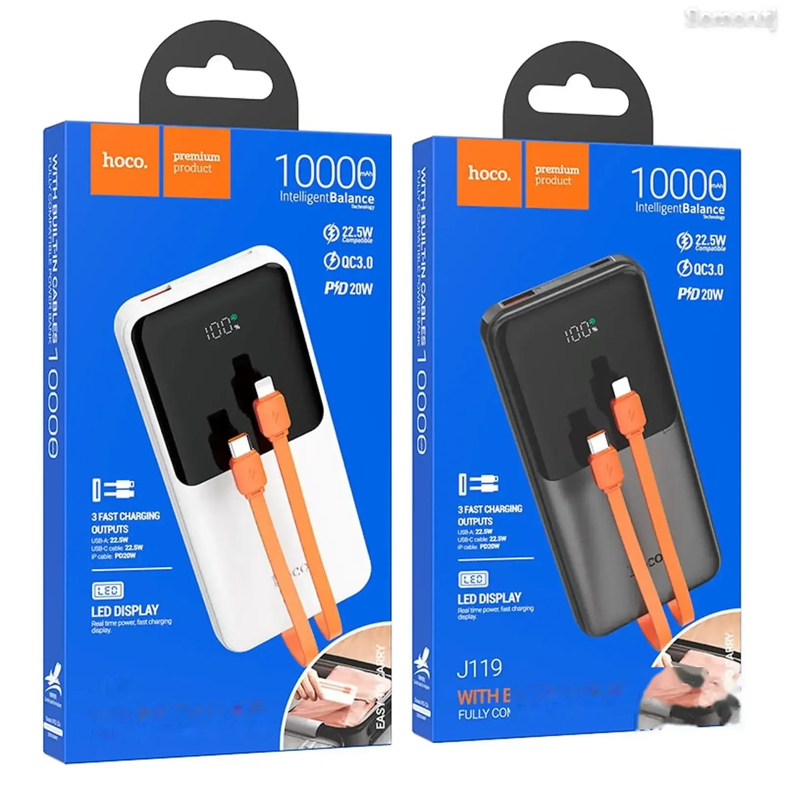 Повербанк Ноco J119 10000mah черный