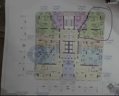 3-комн. квартира, 10 этаж, 125 м², Сино