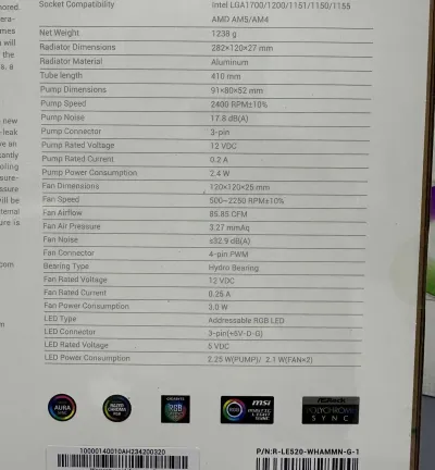 Водяной кулер для процессора Deep Cool LE520 240 ARGB