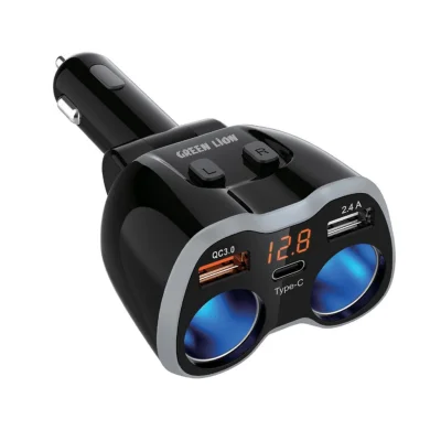 Переходник Адаптер для зарядки в автомобиле Green Lion Multi-Port  Car Charger Adapter 120W - Black