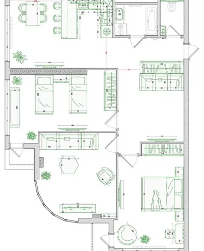 3-комн. квартира, 13 этаж, 91 м², Исмоили Сомони
