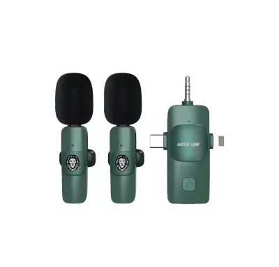 3 в 1 микрофон Green Lion 3 IN 1 Microphone Type-C / Lightning / Aux зеленый