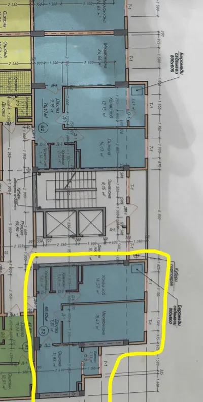 2-комн. квартира, 9 этаж, 50 м², Сомони