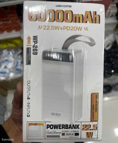 Внешний аккумулятор Wekome Minre Digital Display Power Bank 50000mAh White