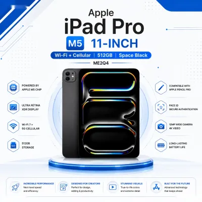 Планшет Apple iPad Pro 11, M5 512ГБ Wi-Fi, Cellular Space Black, ME2Q4