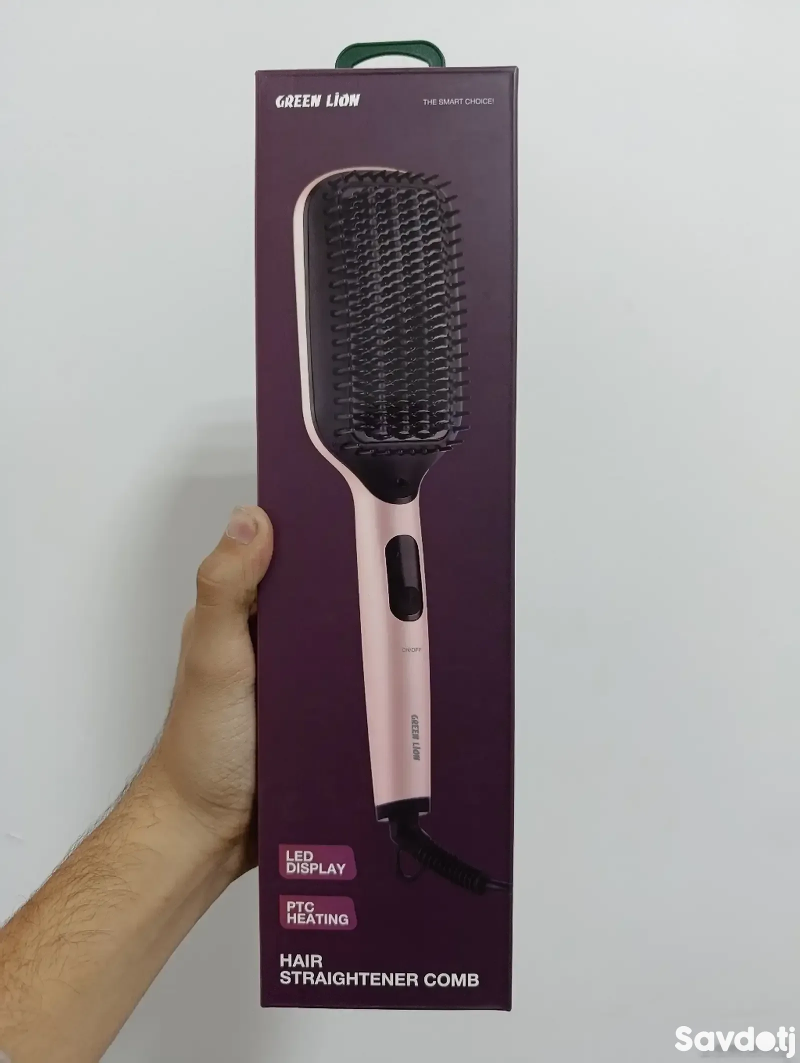 Расческа выпрямитель Green Lion Straightener Comb розовый