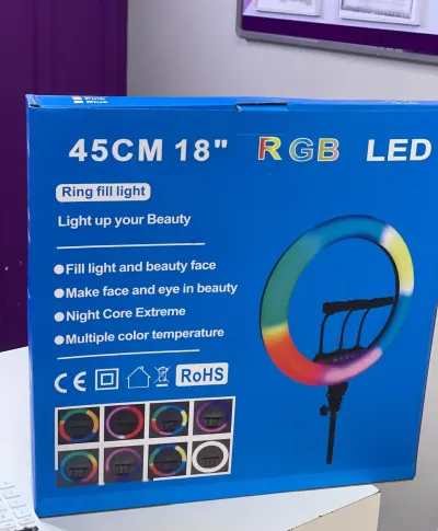 Цветная кольцевая Led лампа RGB 45 см
