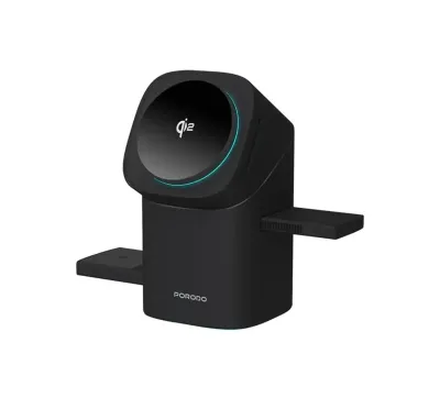 Зарядная станция Porodo 3-in-1 Auto Rotation Wireless Charger