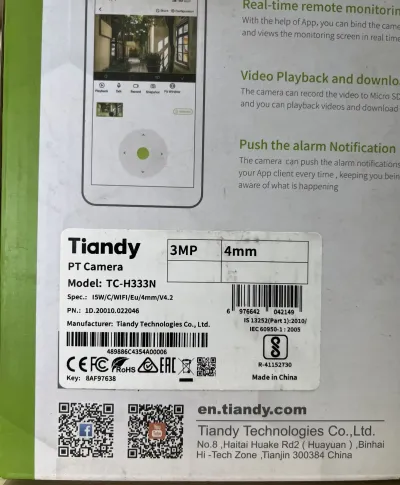 Камера видеонаблюдения Tiandy TC-H333N SpecI5W/C/WIFI/4mm/V4.2