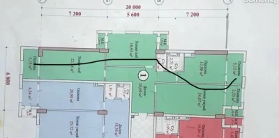 3-комн. квартира, 9 этаж, 122 м², Исмоили Сомони Мехргон