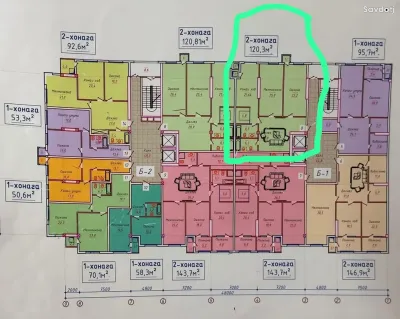 2-комн. квартира, 8 этаж, 120 м², Сзади Опера Балет, Центр, Район Шохмансур
