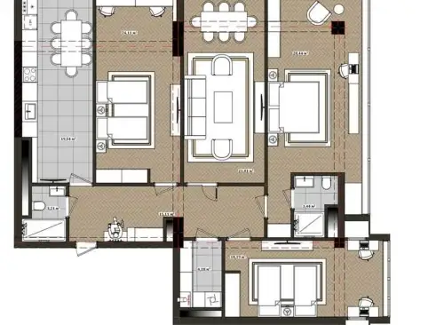 4-комн. квартира, 14 этаж, 138 м², Сино