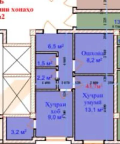 2-комн. квартира, 12 этаж, 49 м², Бозори Сафина