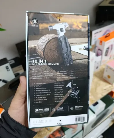 Мультитул Green Lion 18 в 1 Multi-Tool Hammer, черный