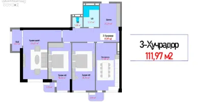 3-комн. квартира, 11 этаж, 112 м², Зарнисор