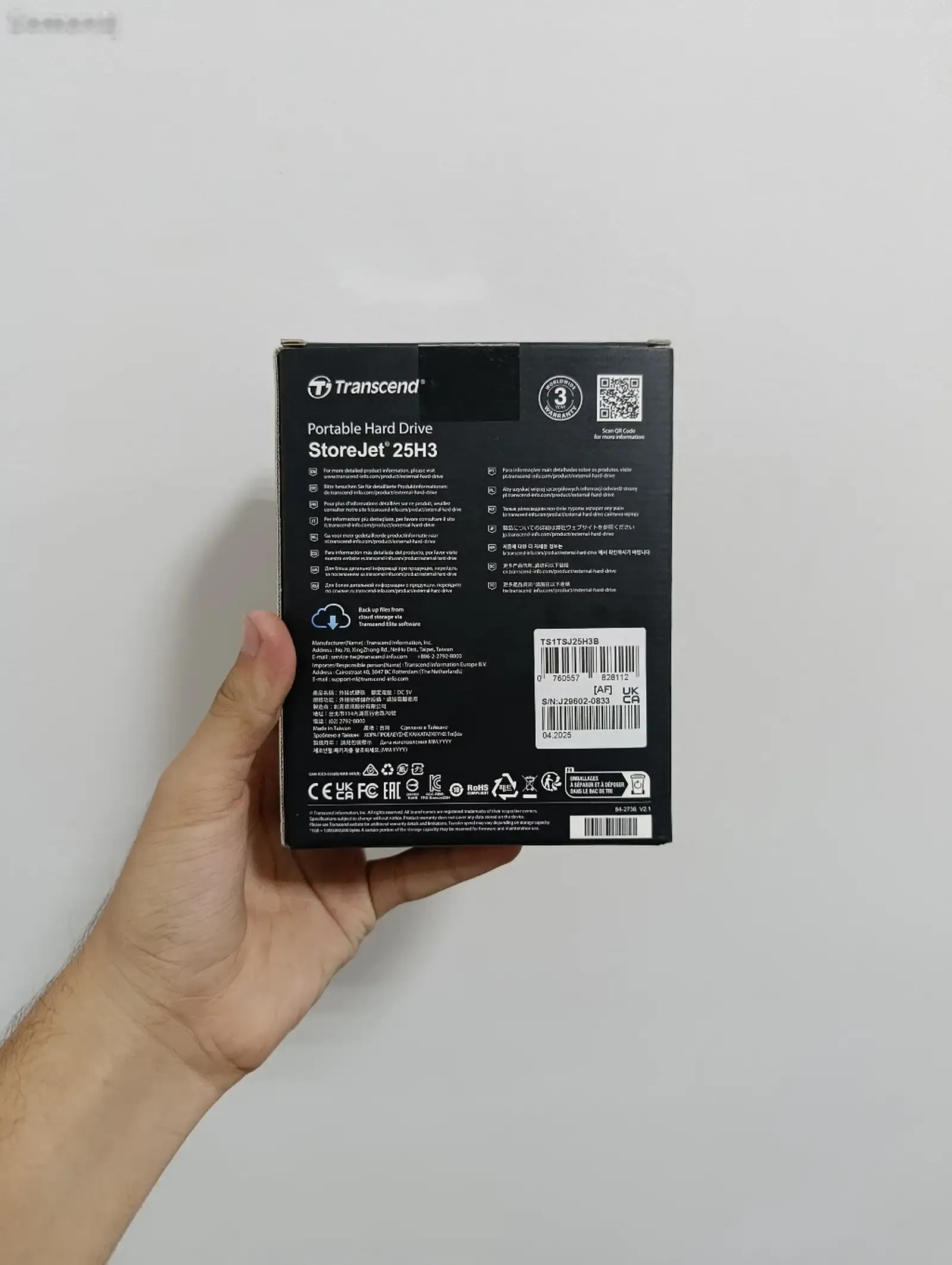 Жесткий диск Transcend StoreJet 25H3, 1TB