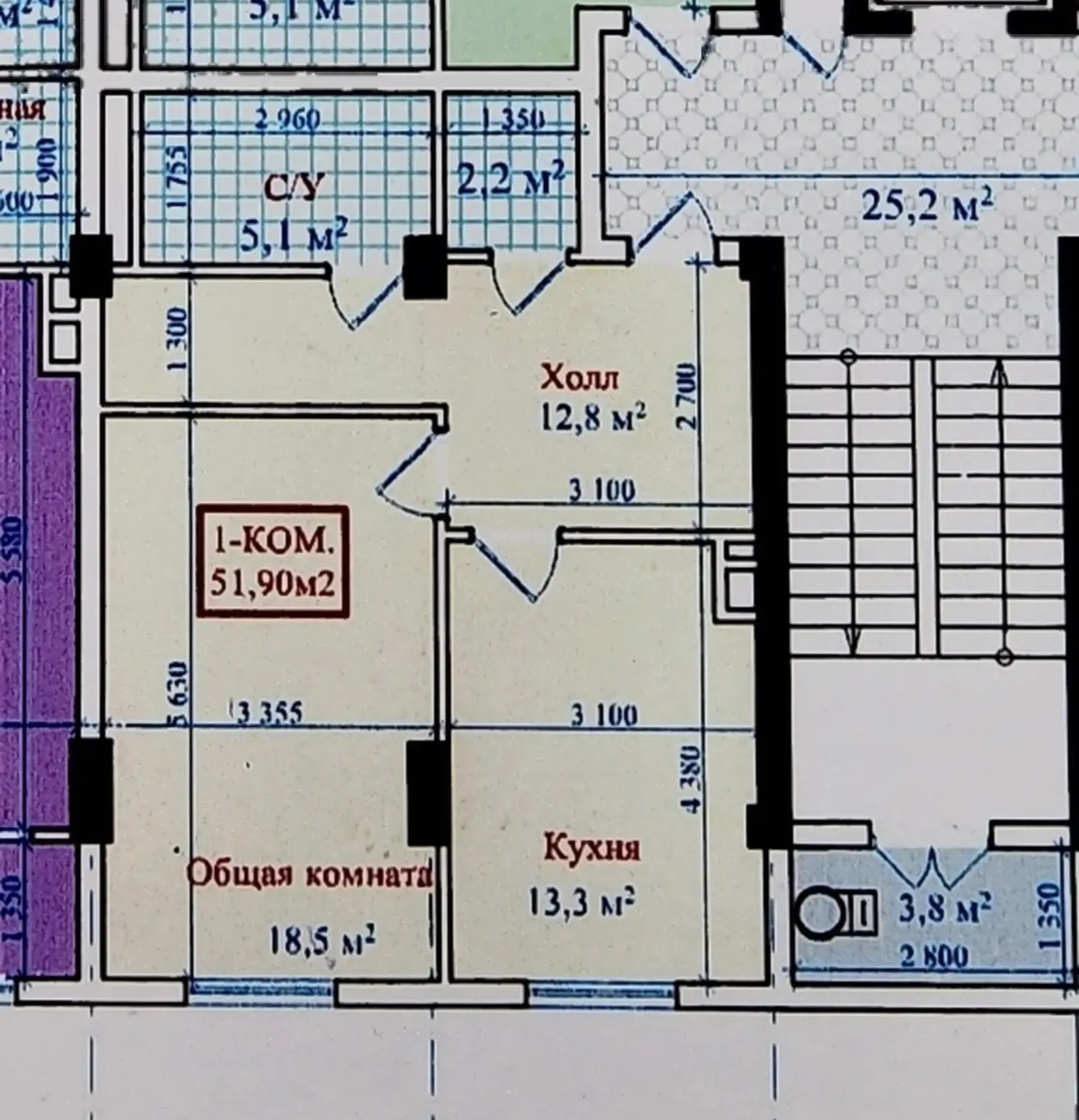 1-комн. квартира, 9 этаж, 51 м², 33 Мкр