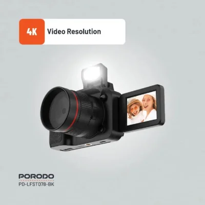 Цифровая камера Porodo Lifestyle Digital Camera 16X Zoom | Flip Flash чёрный