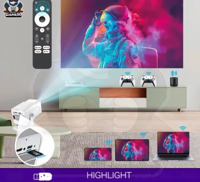 Игровой портативный Проектор с беспроводным геймпадом Projector Game HCS350 max