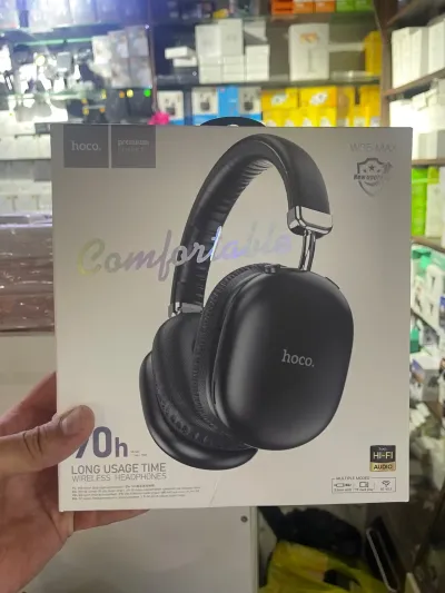 Наушники беспроводные с микрофоном hoco W35 MAX, Bluetooth, 3.5 мм, черный