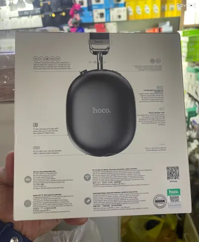 Наушники беспроводные с микрофоном hoco W35 MAX, Bluetooth, 3.5 мм, черный