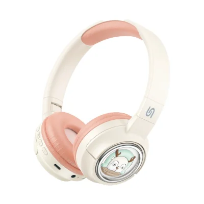 Детские беспроводные наушники Porodo Soundtec Moose Kids Headphone 400mAh, розовый