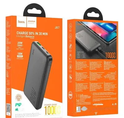 Внешний аккумулятор Hoco J139, 10000mAh встроенный кабель