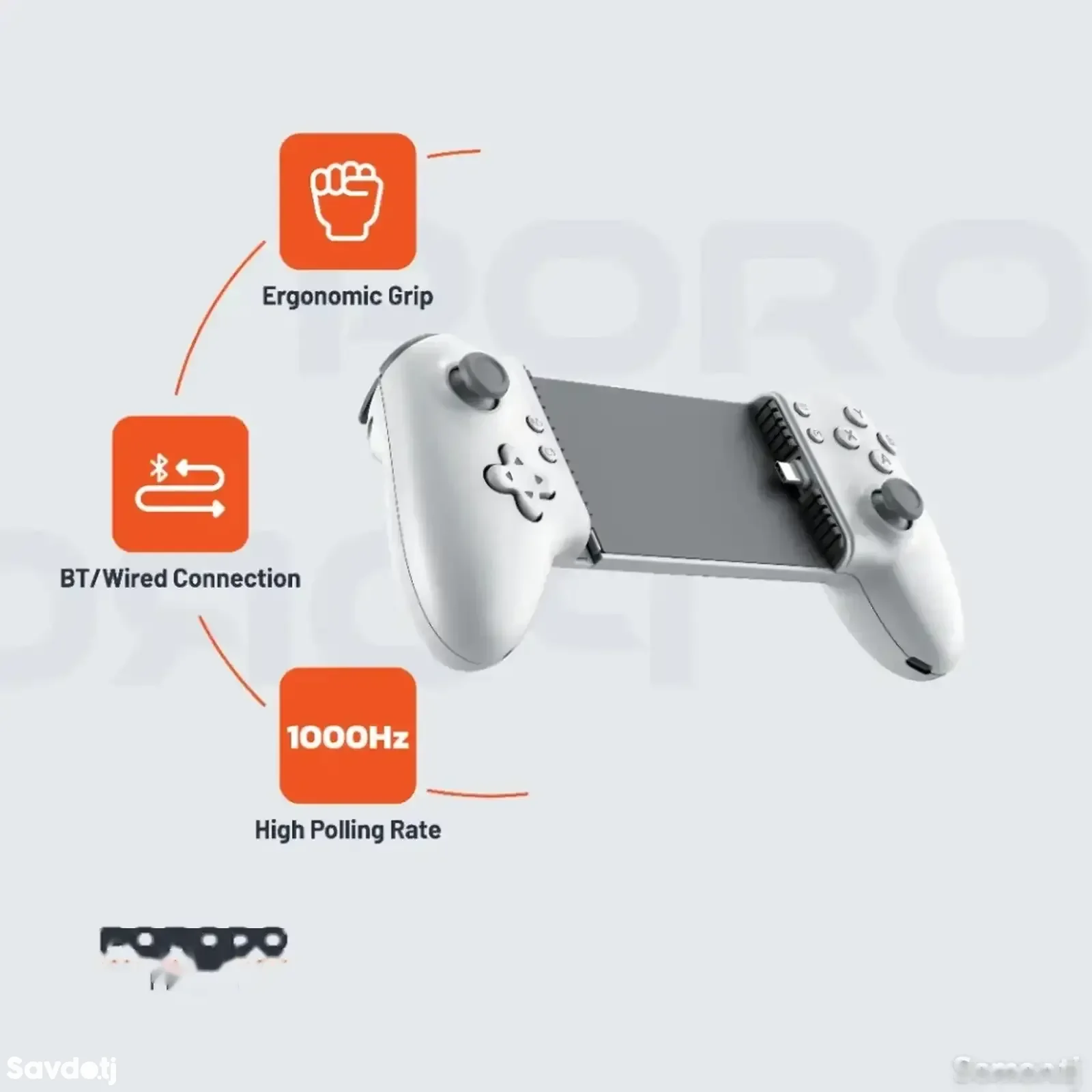 Игровой контроллер Porodo Gaming Controller compatible with IOS and Android белы