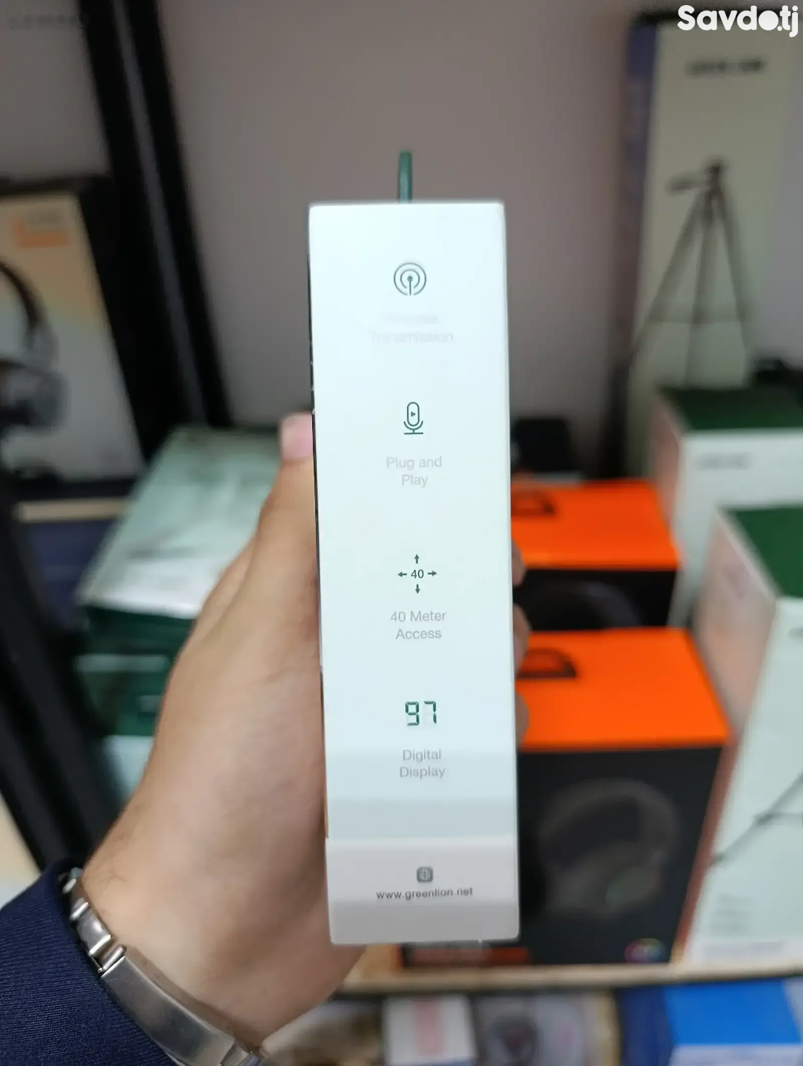Беспроводной микрофон Green Lion 2 IN 1 Microphone Digital Display черный