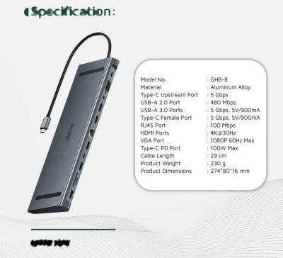Универсальный Мультихаб Green Lion 12 в 1 4K Hub