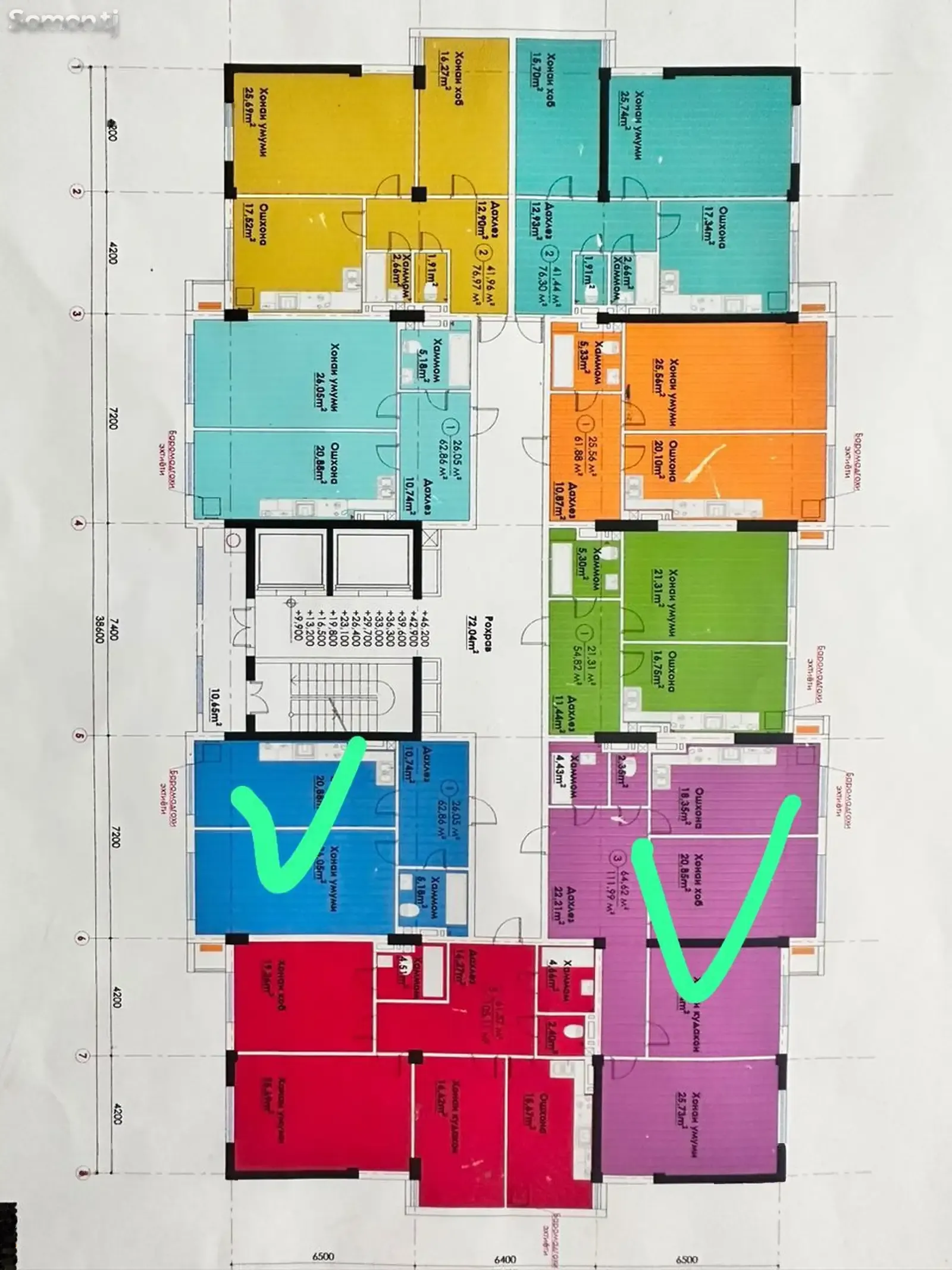 3-комн. квартира, 10 этаж, 112 м², Овир, дом Заранг