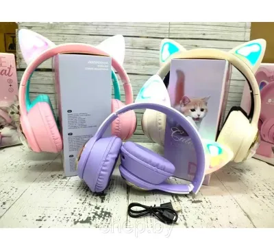 Беспроводные наушники Кошачьи Ушки LED AKZ 09