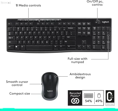 Комплект Logitech MK270 беспроводная клавиатура и мышь Black