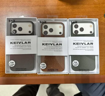 Чехол Knit Keivlar от Apple 17 pro Max карбон