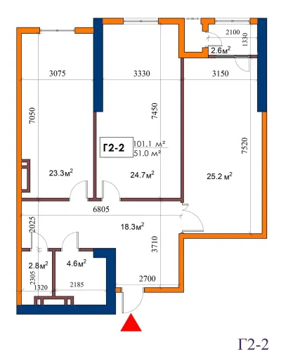 2-комн. квартира, 11 этаж, 101 м², Чулочка, ЖК «Бустон Сити»