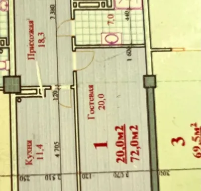 1-комн. квартира, 7 этаж, 72 м², Сомони