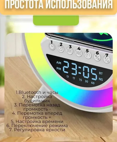 Беспроводная зарядная колонка 5в1