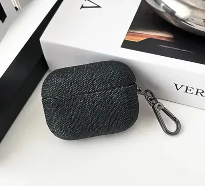 Чехол для наушников AirPods Pro 2 из джинсовой ткани черный
