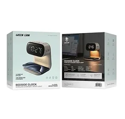 Часы с беспроводной зарядкой Green Lion Bedside Clock with Wireless
