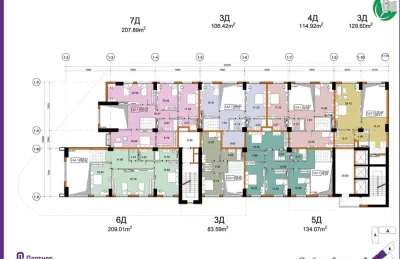 5-к квартира, 3 этаж, 125 м², Сомони, City Park