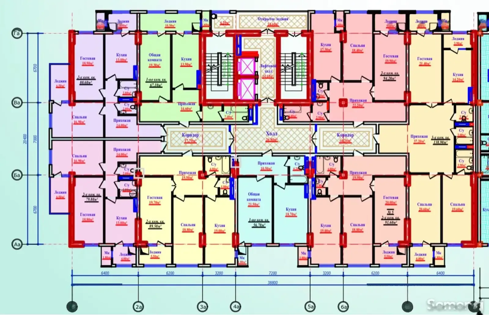 2-комн. квартира, 5 этаж, 91 м², Овир, Себистон