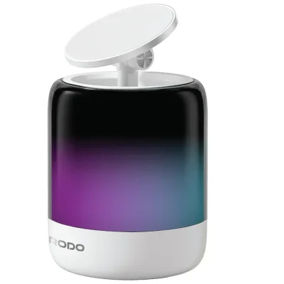 Портативная колонка-подставка для телефона Porodo SyncGlow Speaker & Phone Holder with Rhythmic Lights белый
