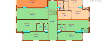 4-комн. квартира, 6 этаж, 161 м², Шохмансур Бахт З Скорый