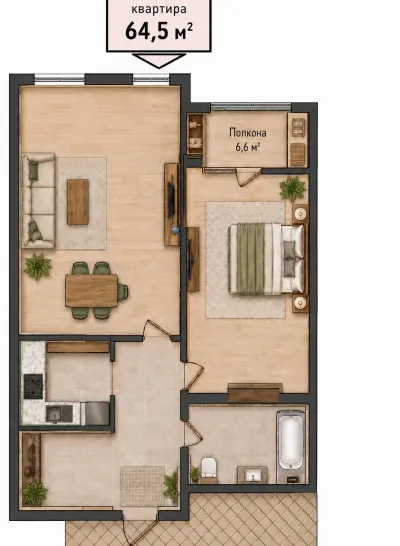 2-комн. квартира, 17 этаж, 65 м², И Сомони